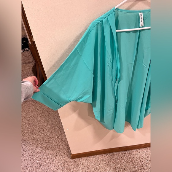 NWT Zenana Light Blue Kimono - Size Large - Picture 3 of 10